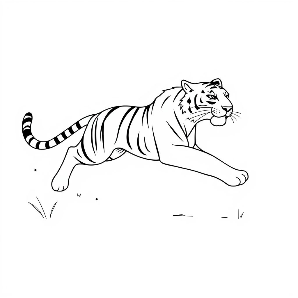 走る虎の塗り絵アイデアと楽しみ方