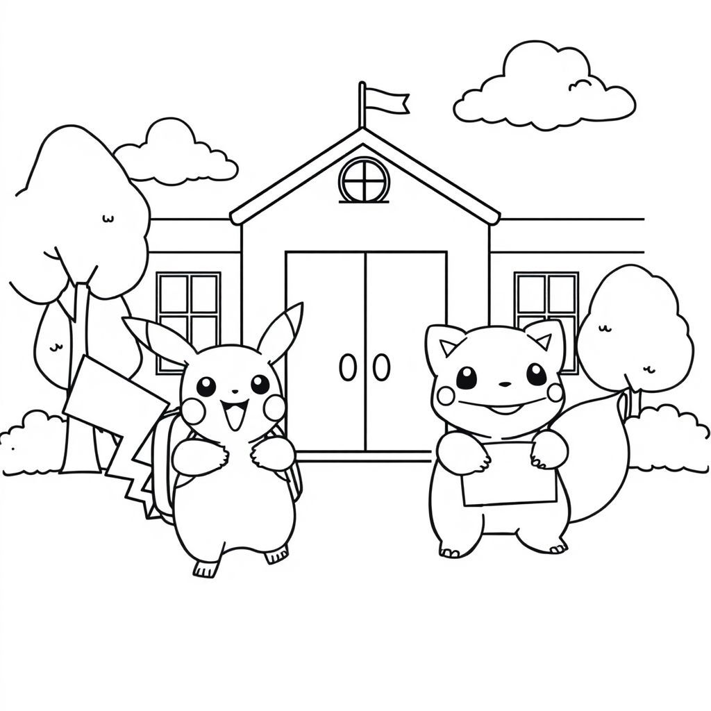 ポケモンが学校に行く塗り絵アイデアと楽しみ方