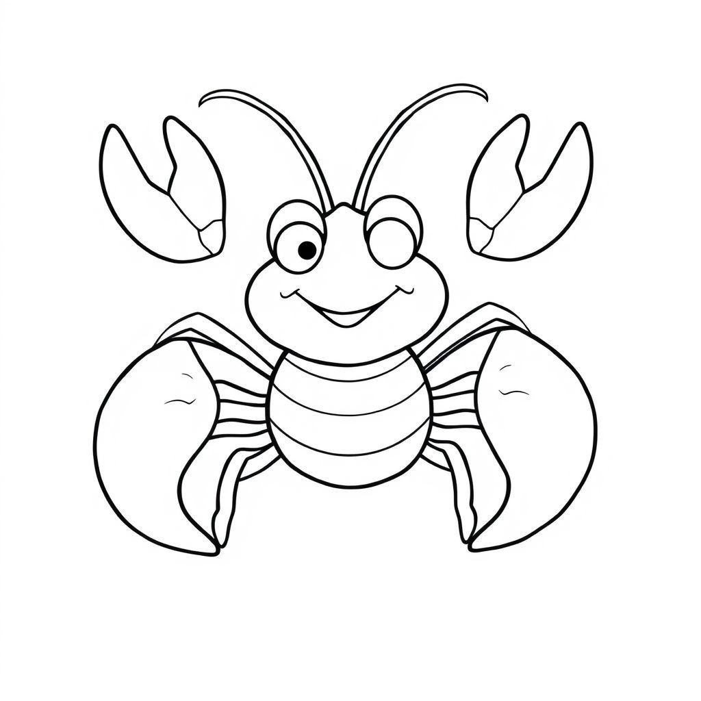 エビは大きなハサミを持っています - 楽しい塗り絵アイデア