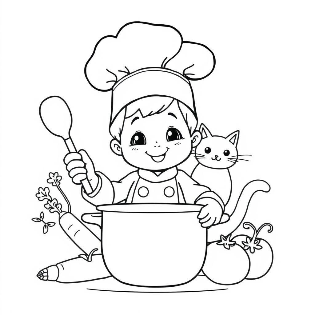 小さなシェフの塗り絵アイデアと楽しみ方