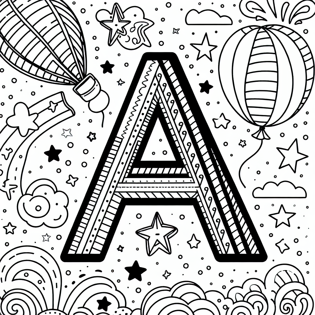 文字Aをテーマにした魅力的な塗り絵アイデア