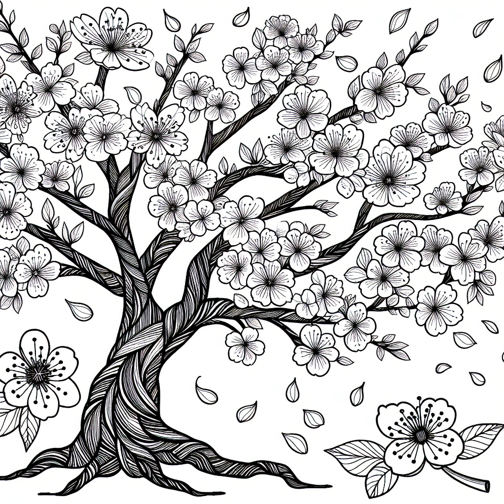 桜（さくら）をテーマにした魅力的な塗り絵アイデア