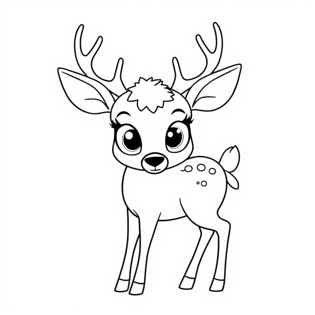 大きな目を持つ鹿の塗り絵アイデアと楽しみ方
