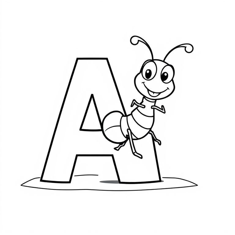 「Aの文字とアリに色を塗る。」で楽しむ塗り絵の魅力