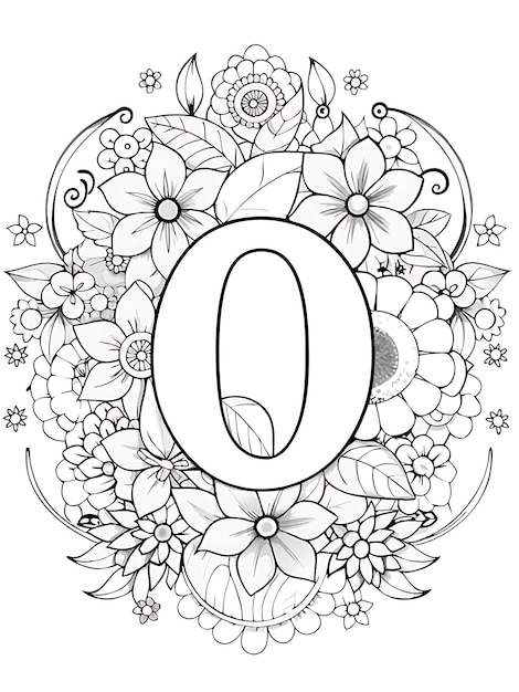 アルファベット「O」と花の塗り絵｜無料ダウンロードで学びと創造力を楽しもう！