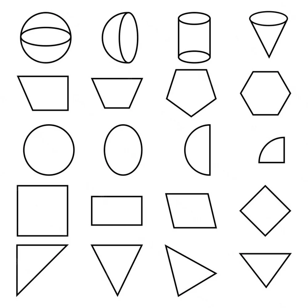 子供向けの多面図形の塗り絵。無料ダウンロードで形と色を楽しく学びましょう