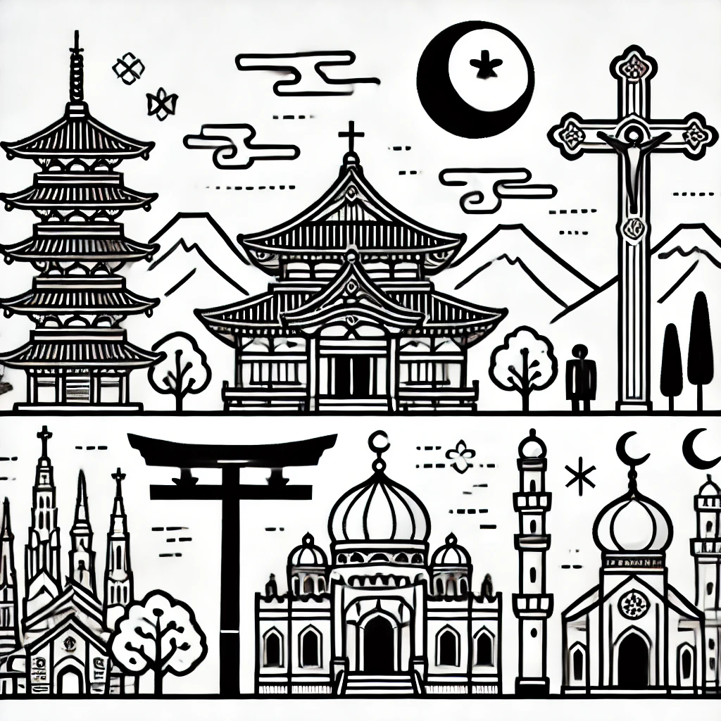宗教テーマの塗り絵で文化と信仰を理解しよう  