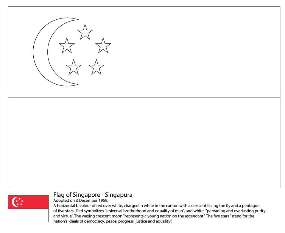 シンガポールの国旗ぬりえ - 無料で楽しむ学びと創造