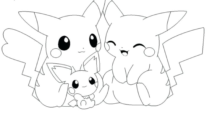 Pikachuファミリーぬり絵｜無料で楽しめるポケモン塗り絵！