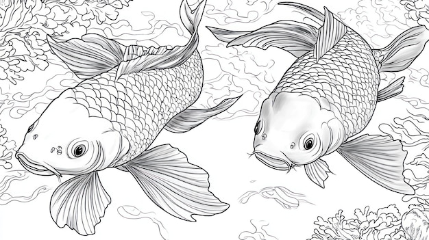 魚の塗り絵｜無料ダウンロードで楽しめる美しい海の世界